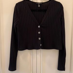 Aqua cropped v-neck cardigan